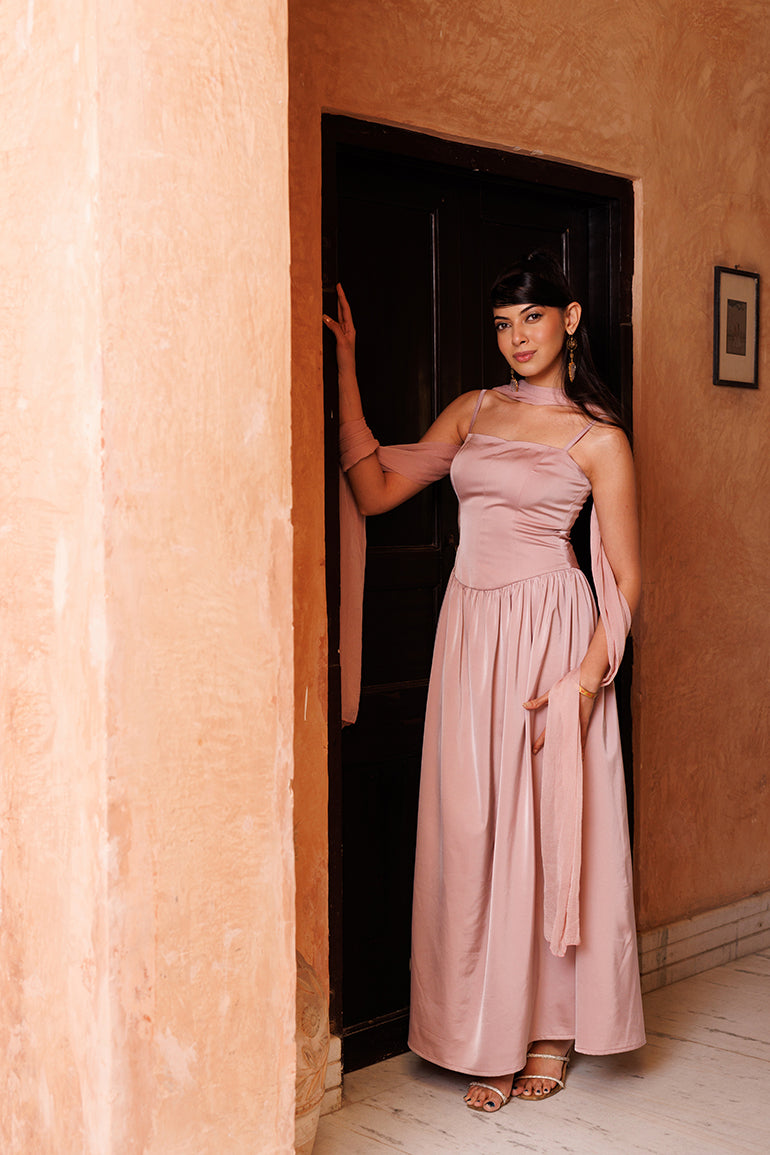 strapless open back dress Pink Diamond Dress – Corset Long Dress