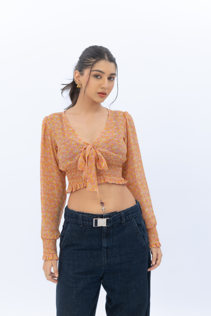 Sunpetal Smocked Top - Anasi