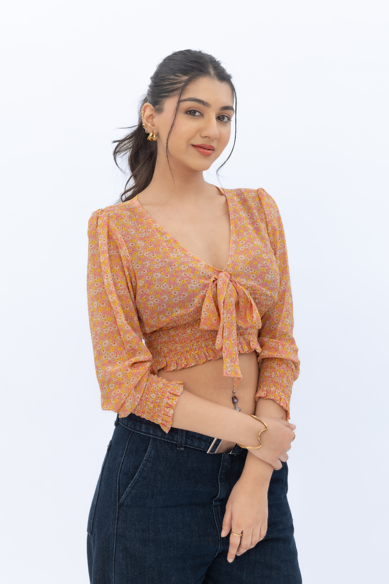 Sunpetal Smocked Top - Anasi