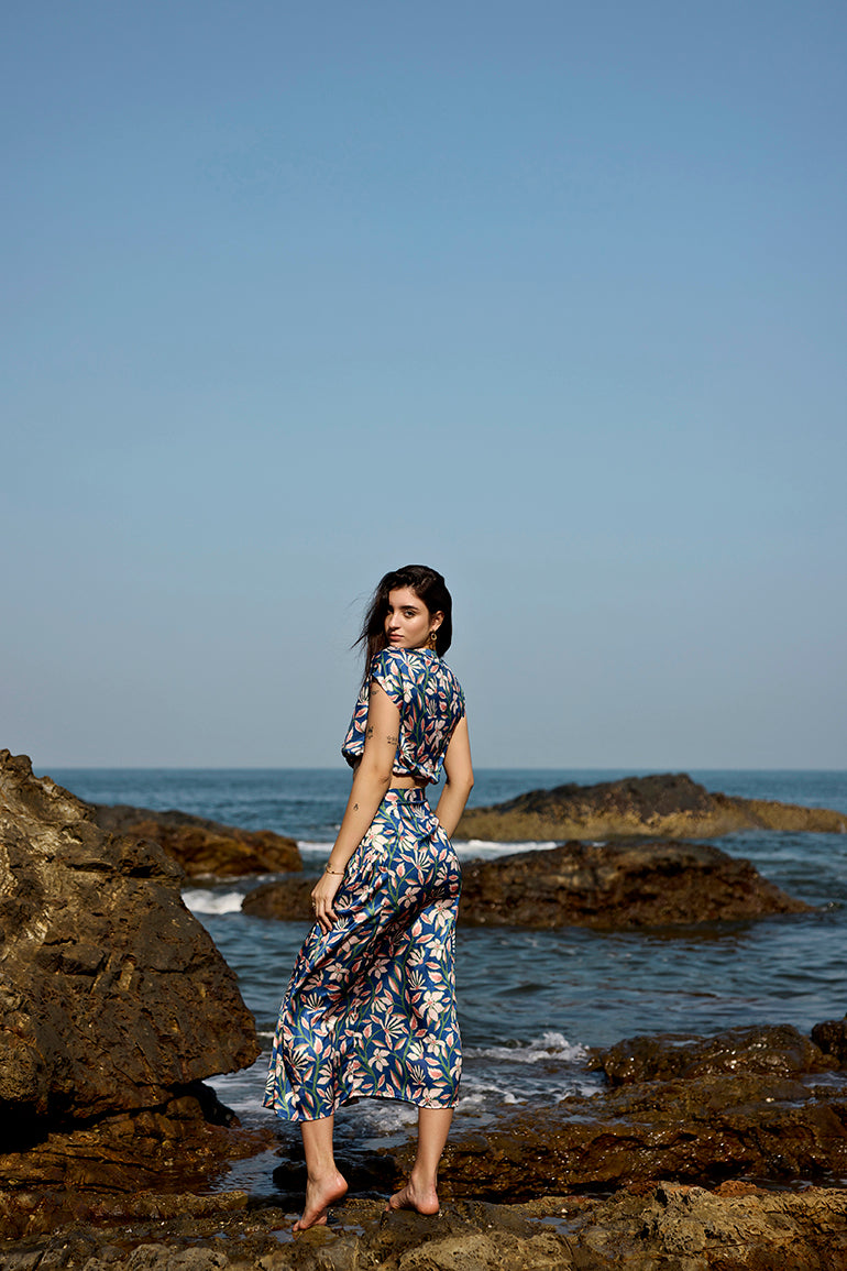 Eldora Relaxed Crop Top and Pleated Skirt Co-ord