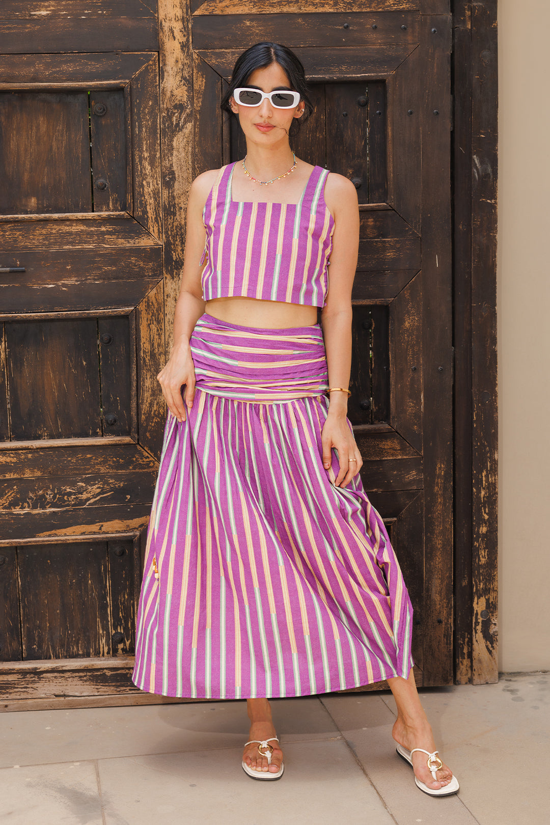 Purple Sunset Pleated Co-ord Set - 00002_0N5A5616
