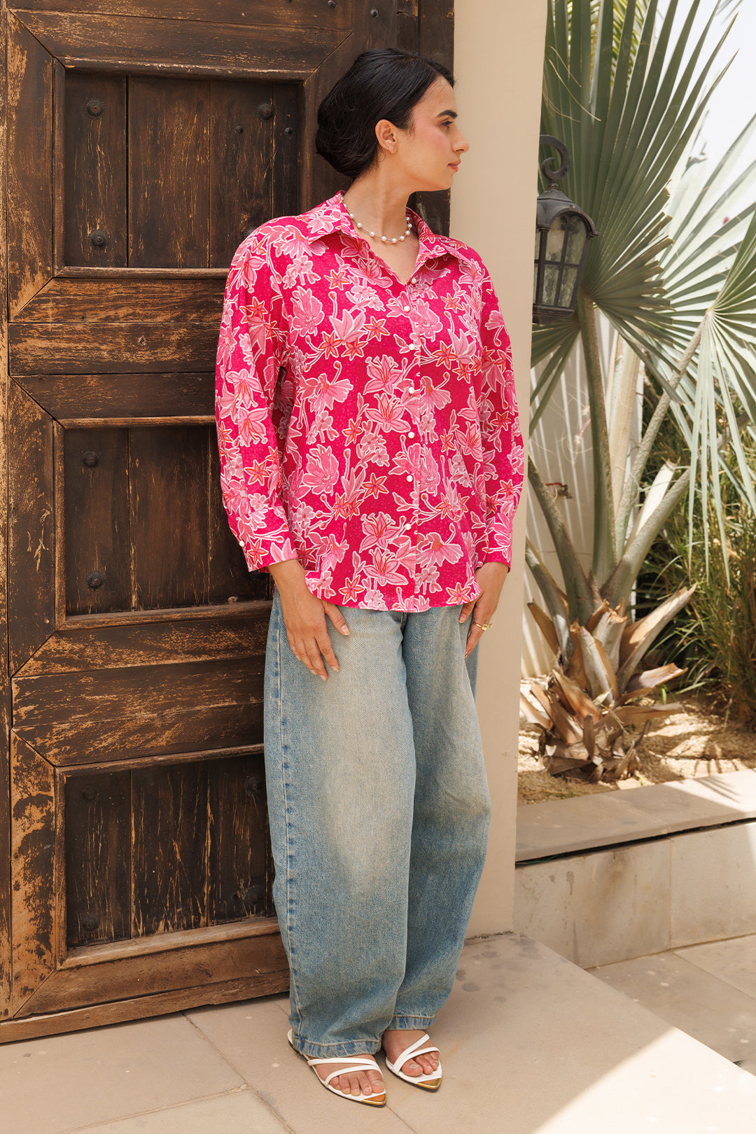 Pink Garden Oversized Shirt - 00012_0N5A5766