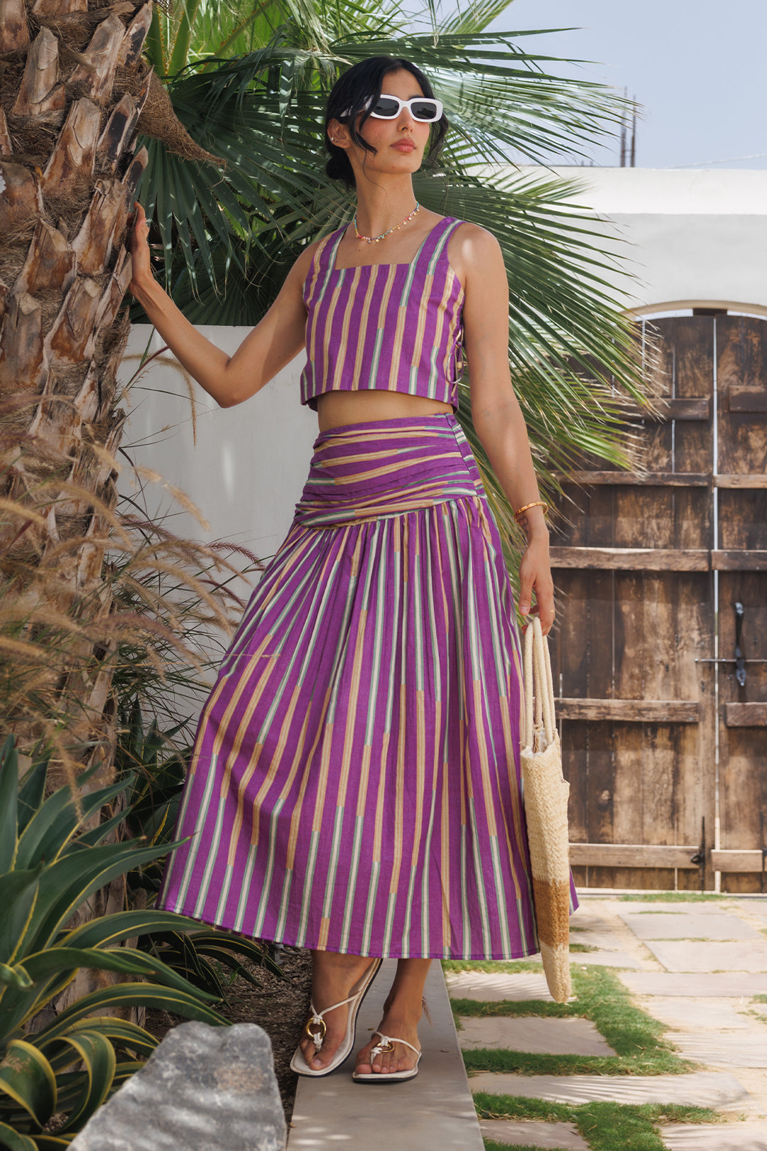 Purple Sunset Pleated Co-ord Set - 00014_0N5A5572
