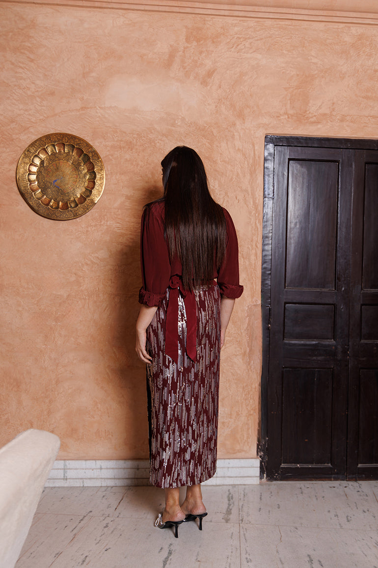 Cherry Garnet Co-ord - top and skirt co-ord