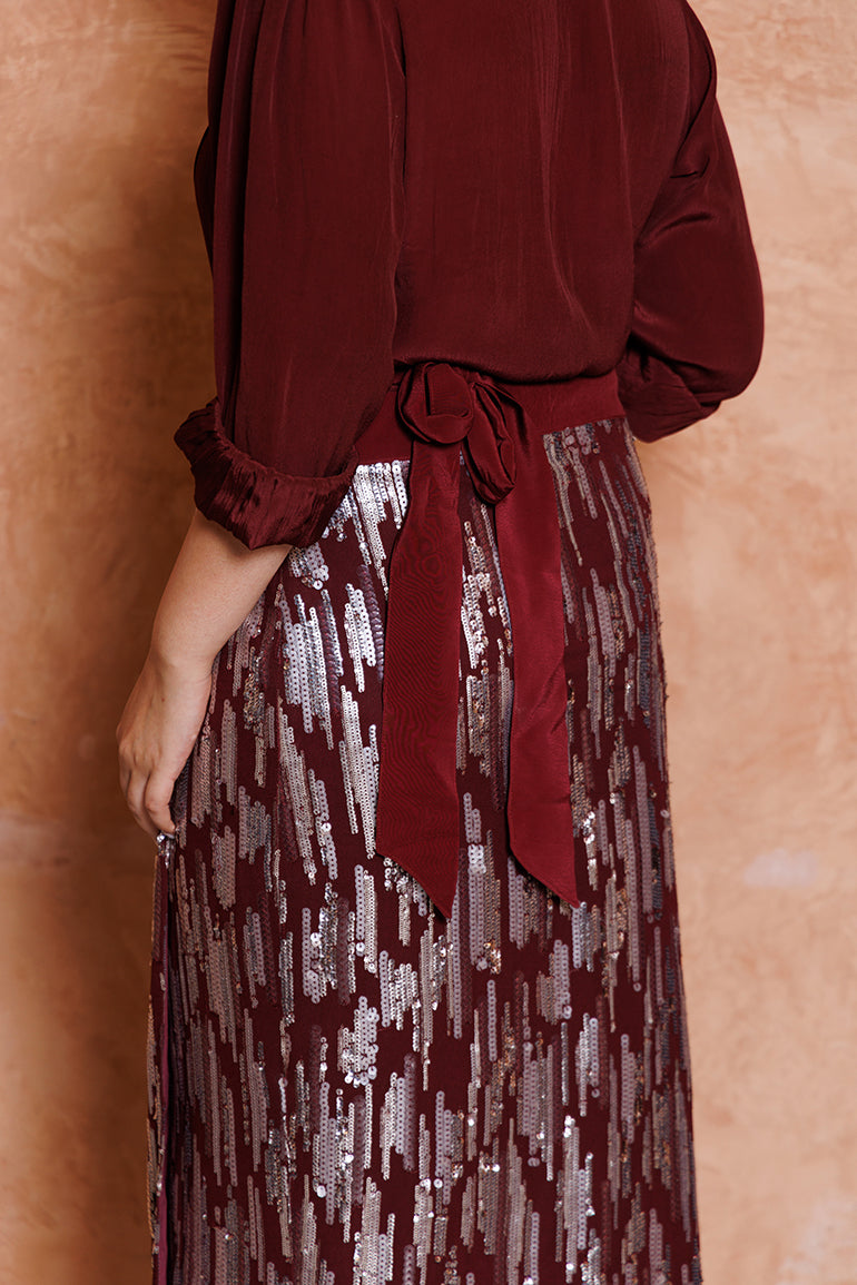 Cherry Garnet Co-ord - top and skirt co-ord