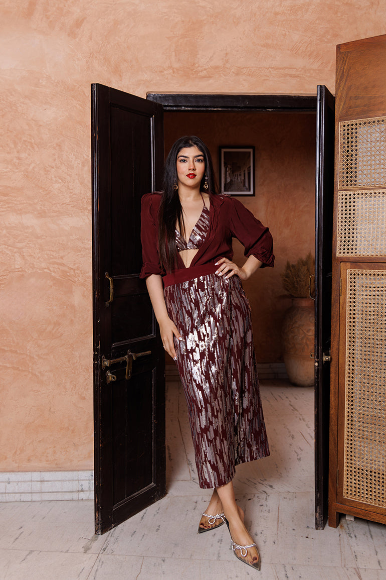 Cherry Garnet Co-ord - top and skirt co-ord