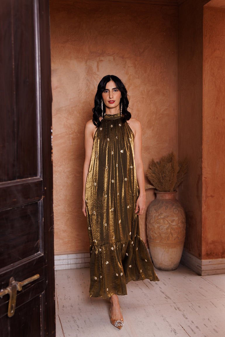 Golden Topaz Dress - party wear dresses