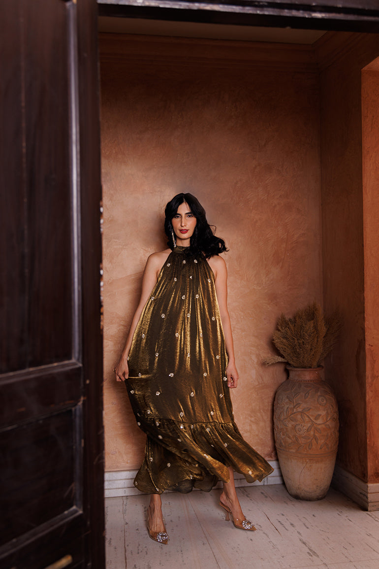 Golden Topaz Dress - party wear dresses
