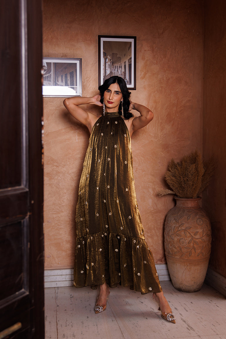 Golden Topaz Dress - party wear dresses