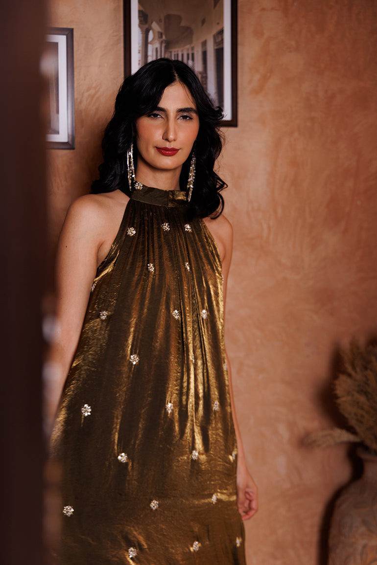Golden Topaz Dress - party wear dresses