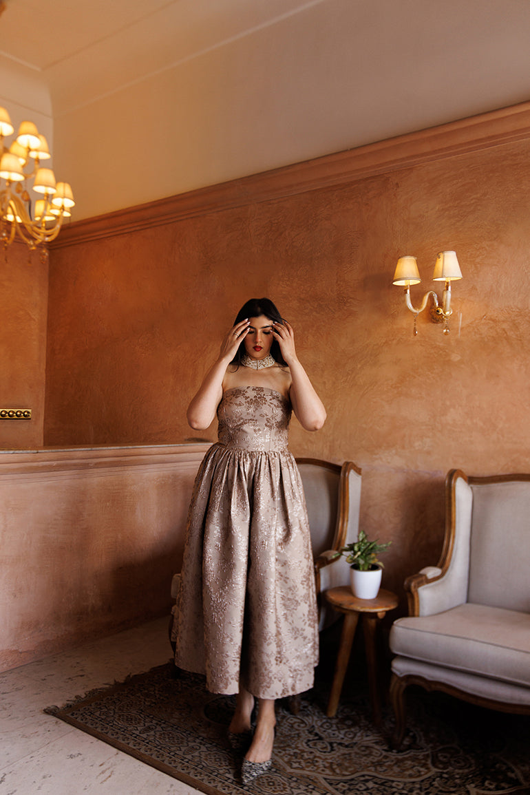 golden crystal dress - corset dresses