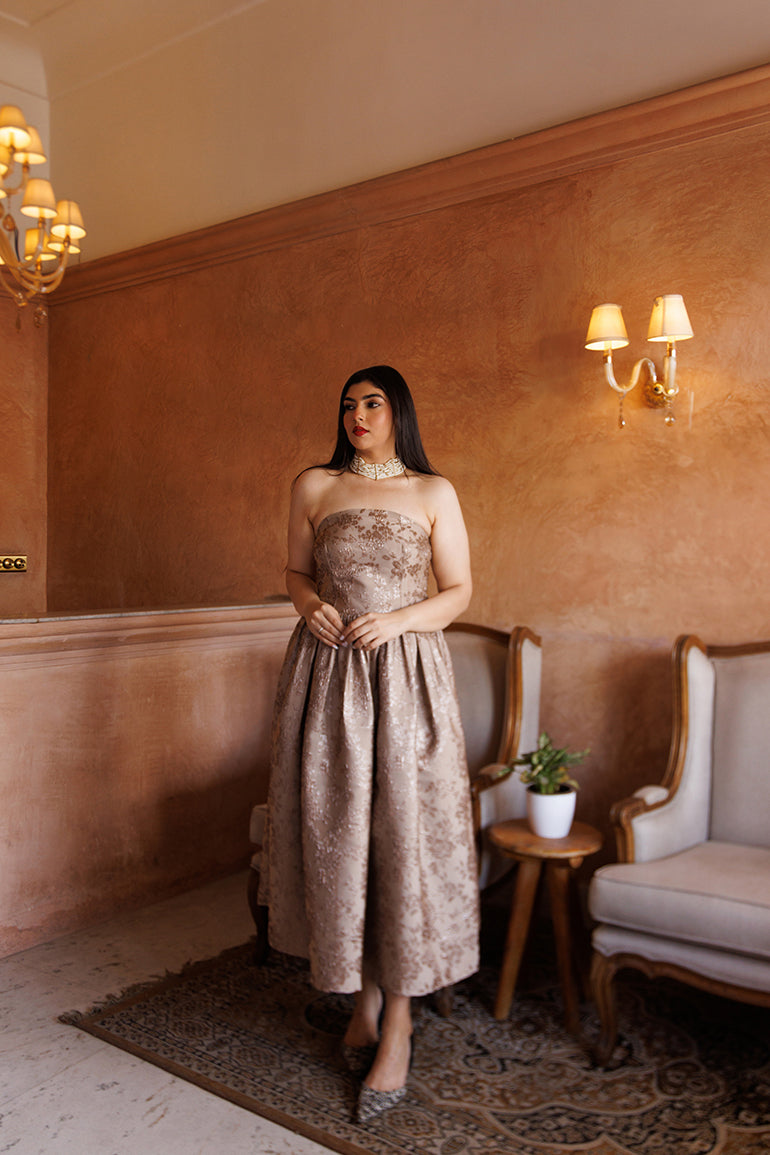 golden crystal dress - corset dresses