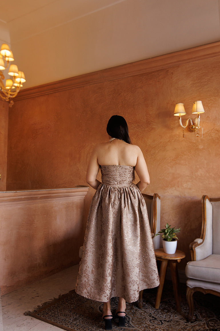 golden crystal dress - corset dresses