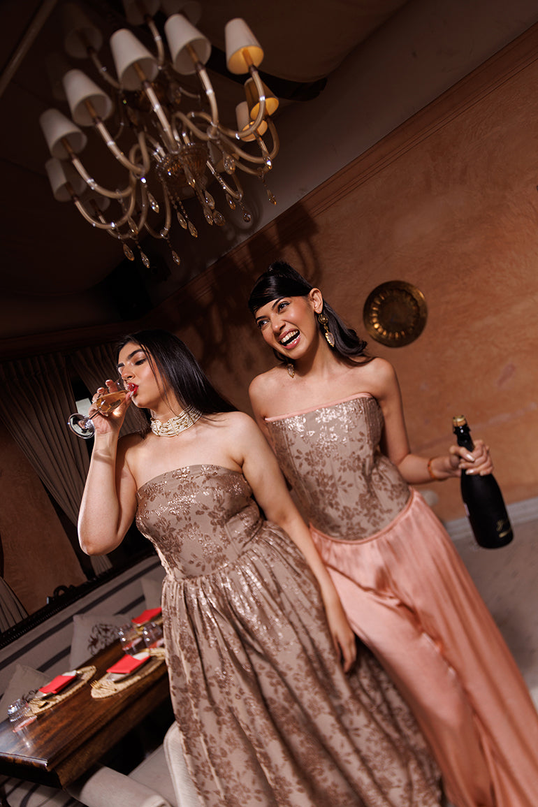 golden crystal dress - corset dresses