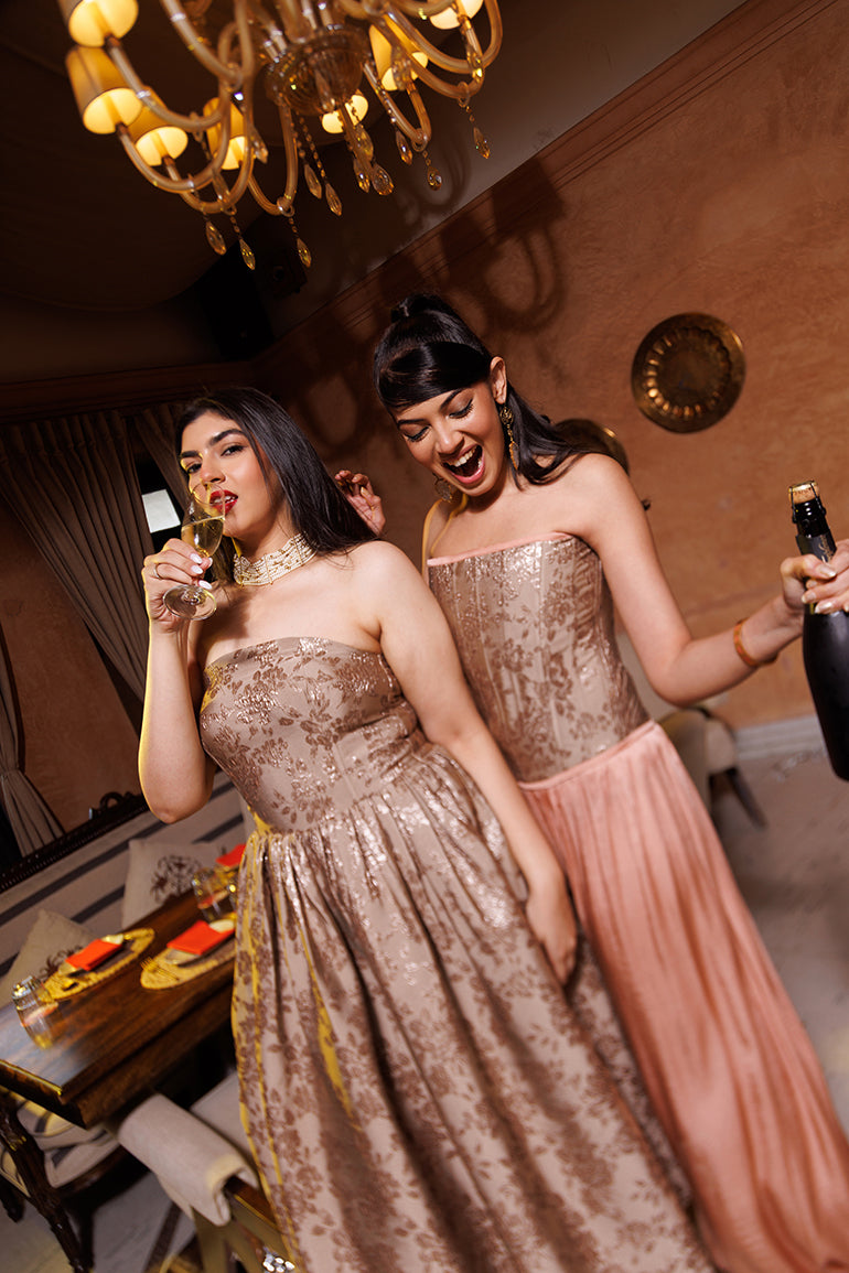 golden crystal dress - corset dresses