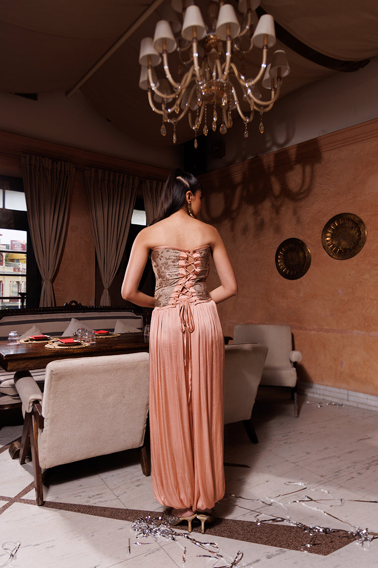 Peach Pink Tourmaline Co-ord - corset for women