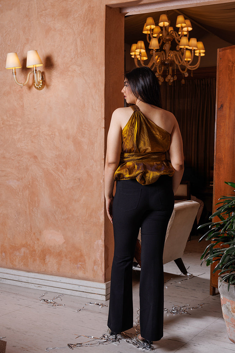 tiger's eye top - one shoulder top