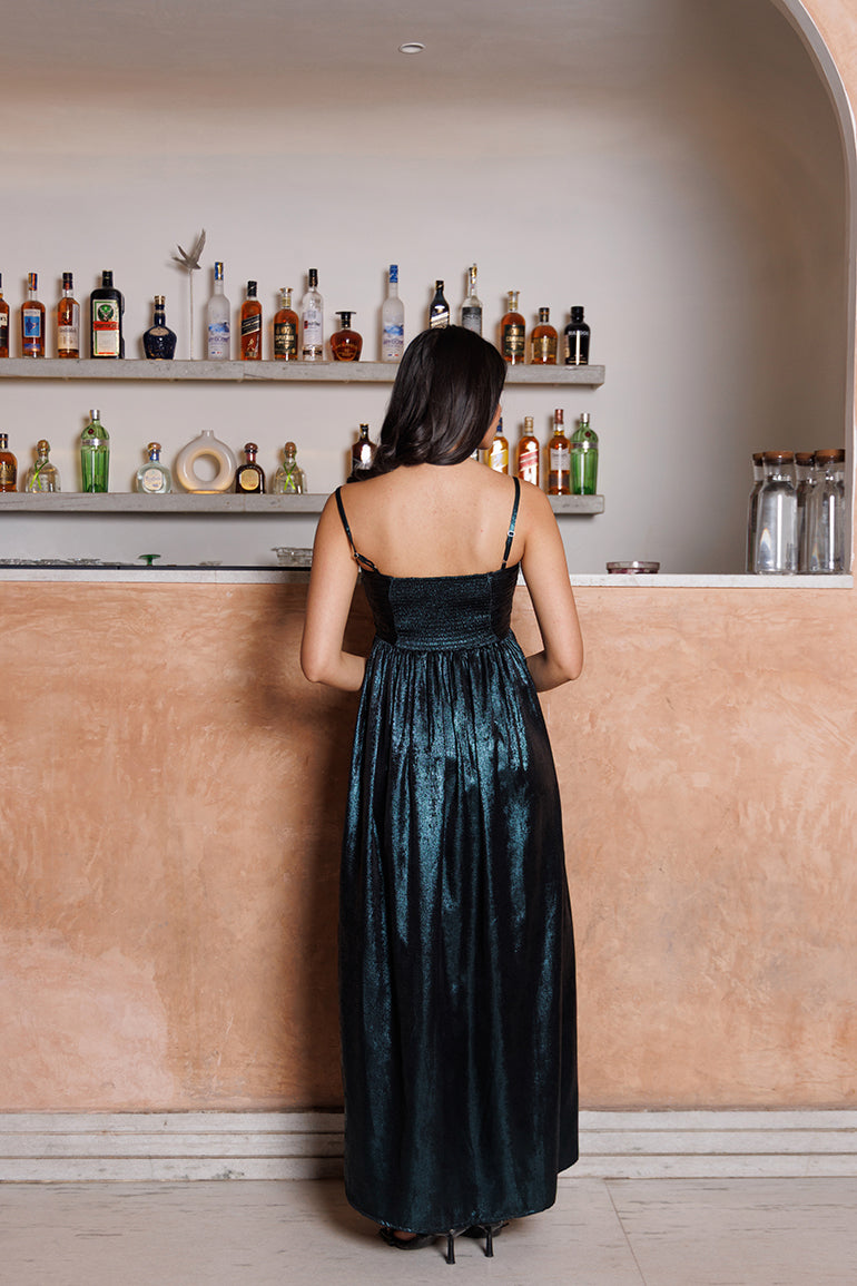 blue celestite dress - shimmer dress