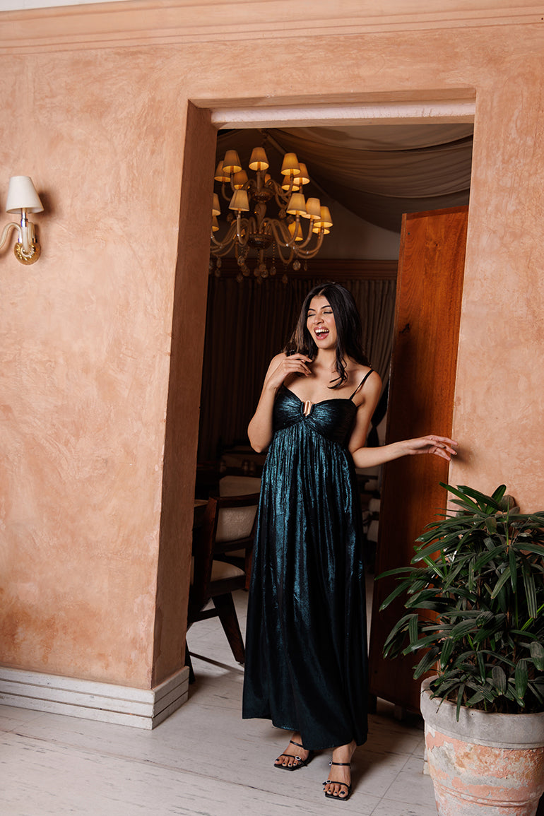 blue celestite dress - shimmer dress