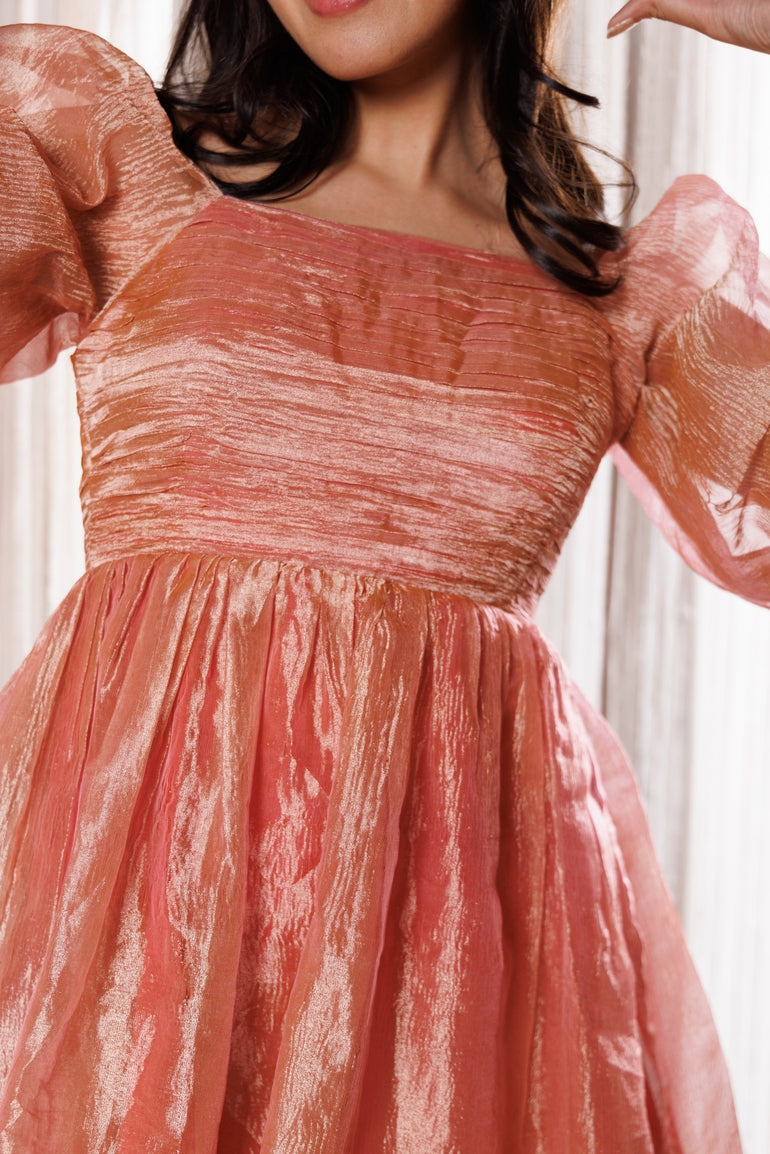 Opal Peach - party wear short dress