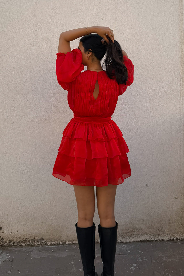 Rosé Puff Mini Dress