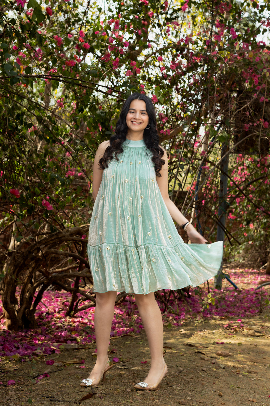 Aqua topaz mini dress