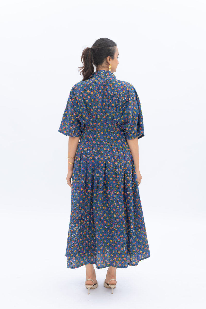 Pintuck Flow Midi Shirt