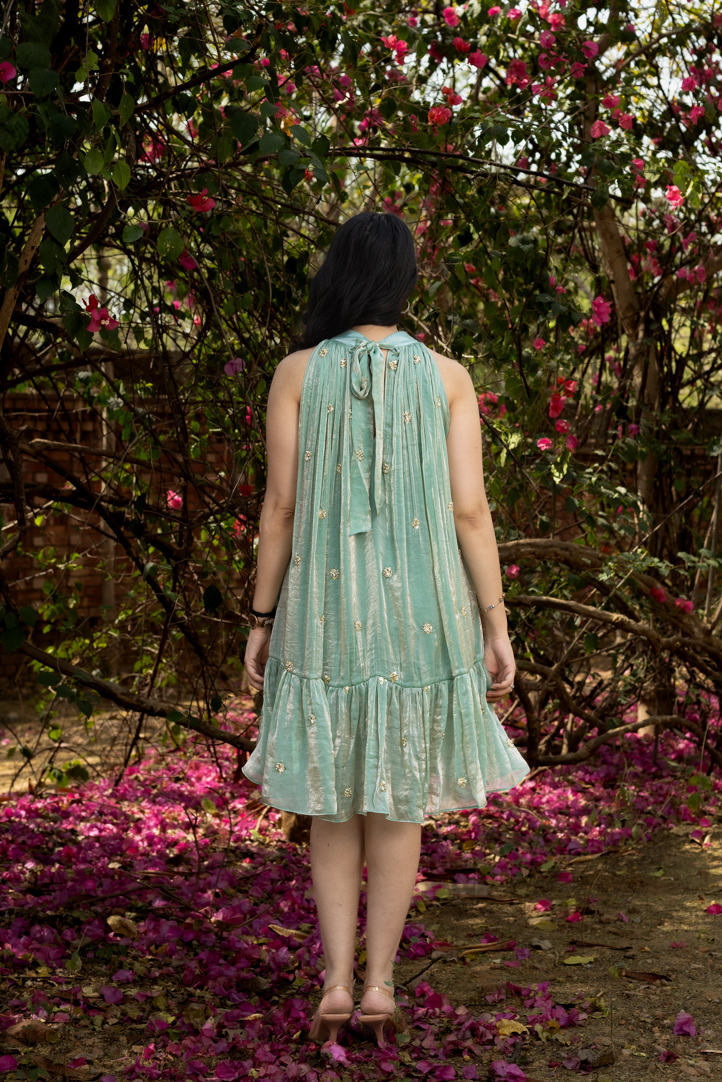 Aqua topaz mini dress