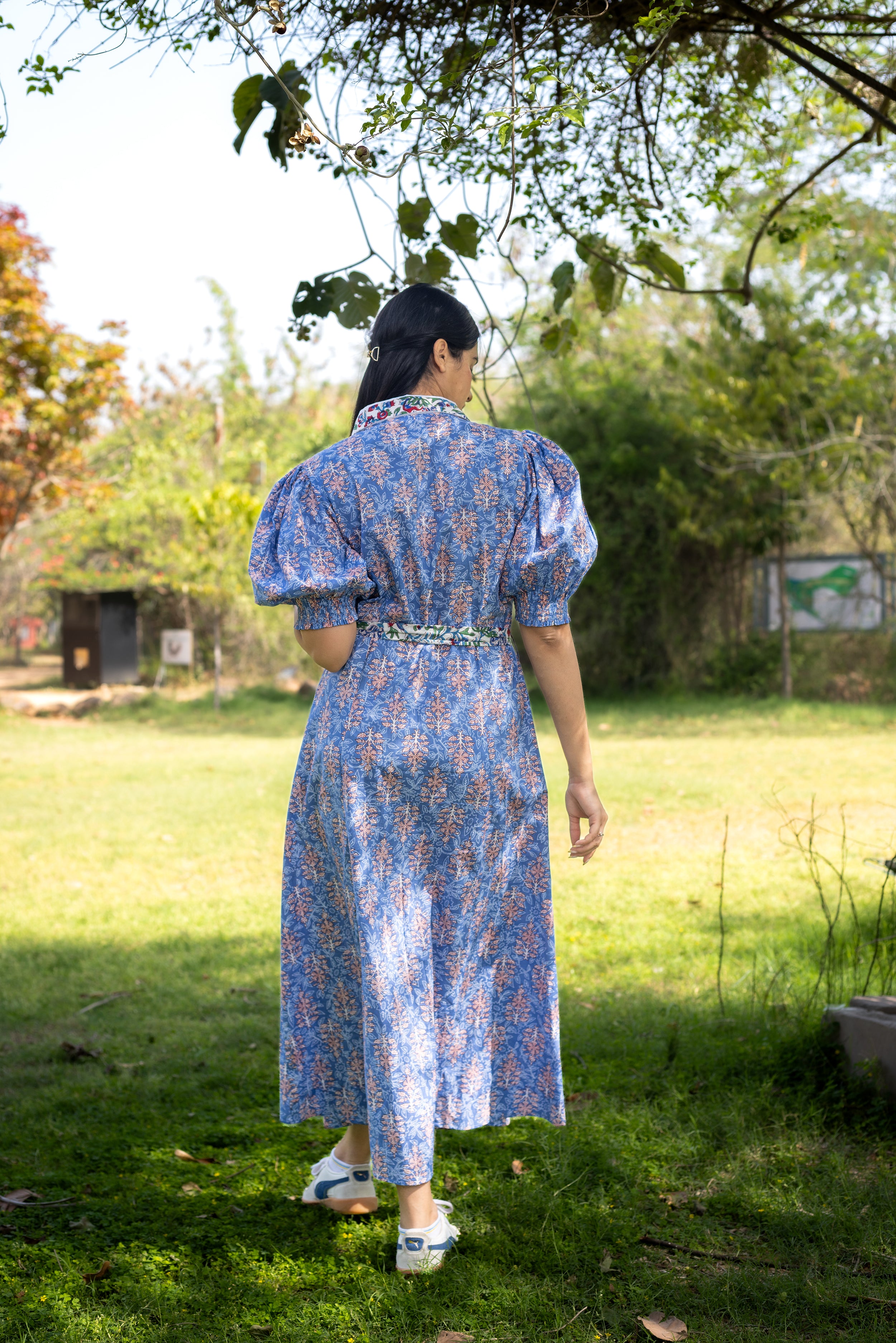 Blossom Breeze Cotton Midi Dress