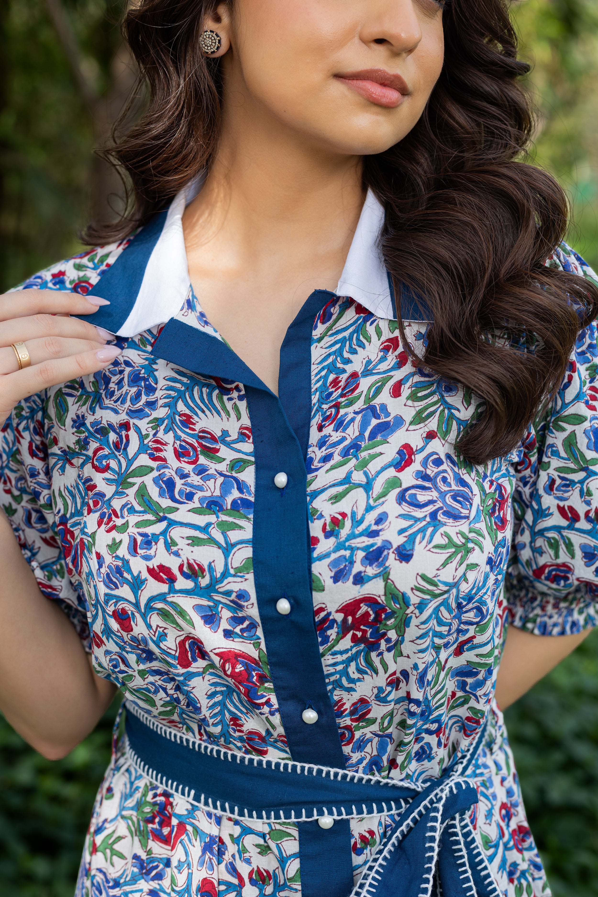 Blue Lagoon Cotton Midi Dress
