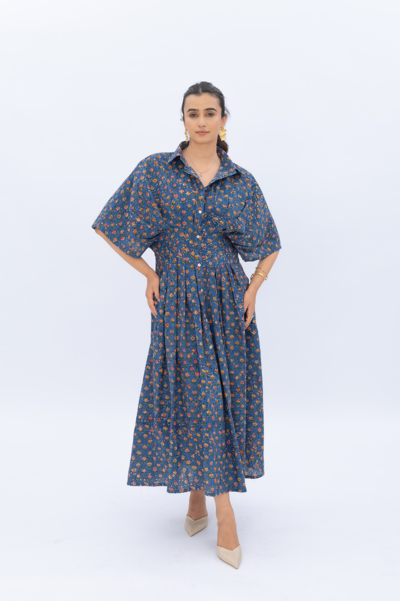 Pintuck Flow Midi Shirt