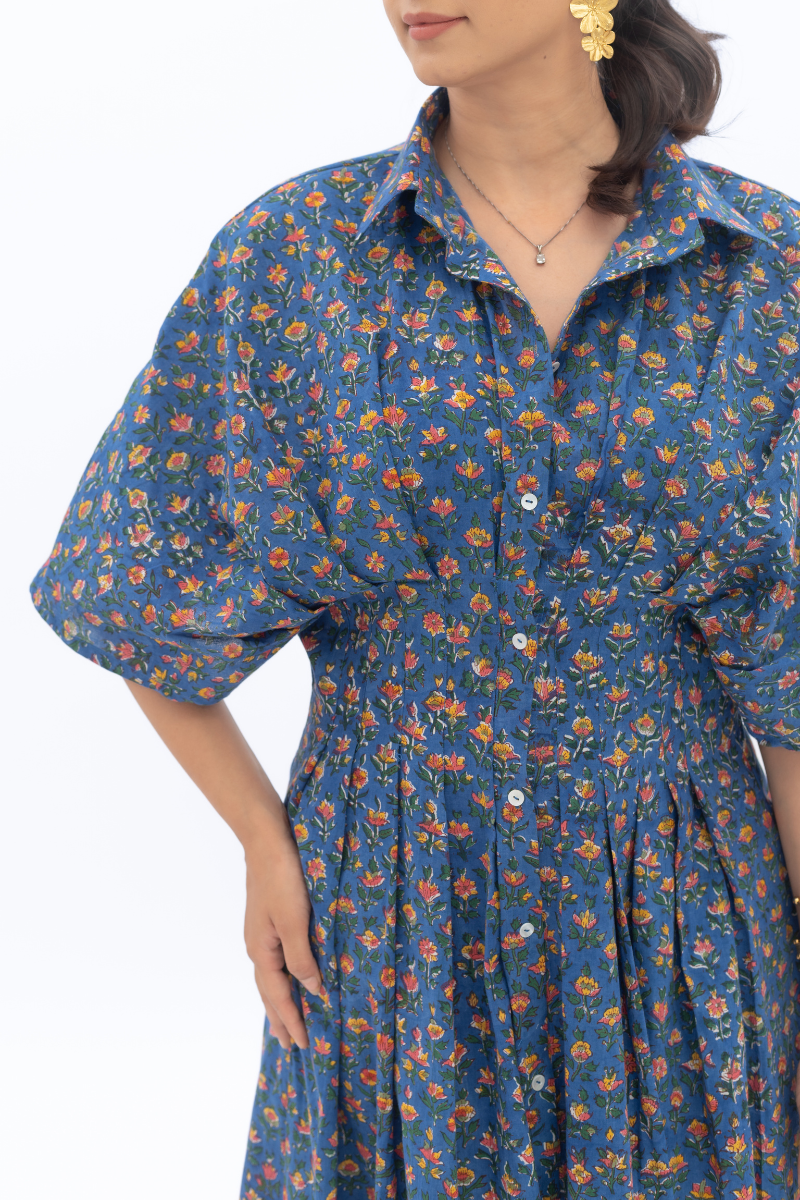 Pintuck Flow Midi Shirt