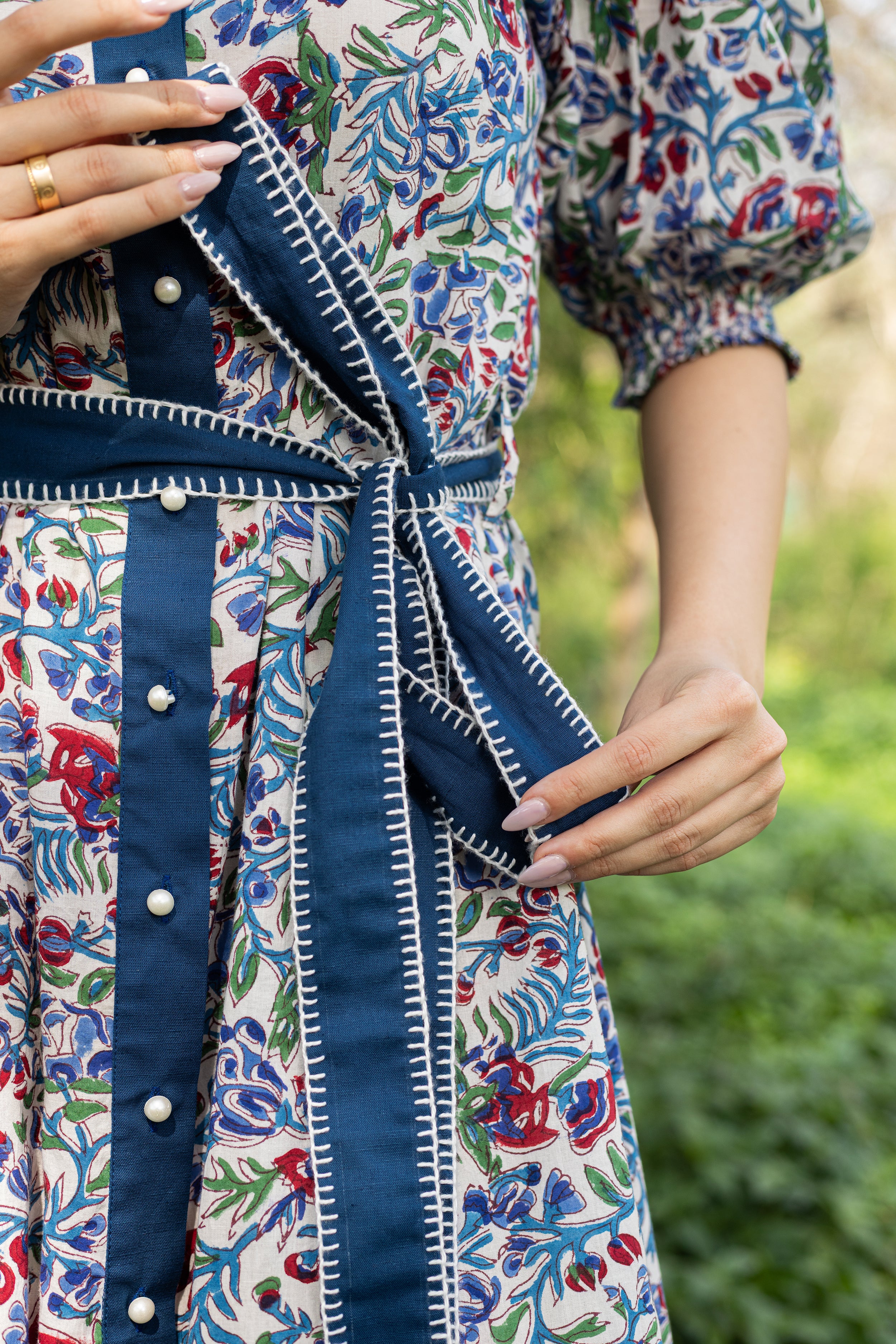Blue Lagoon Cotton Midi Dress