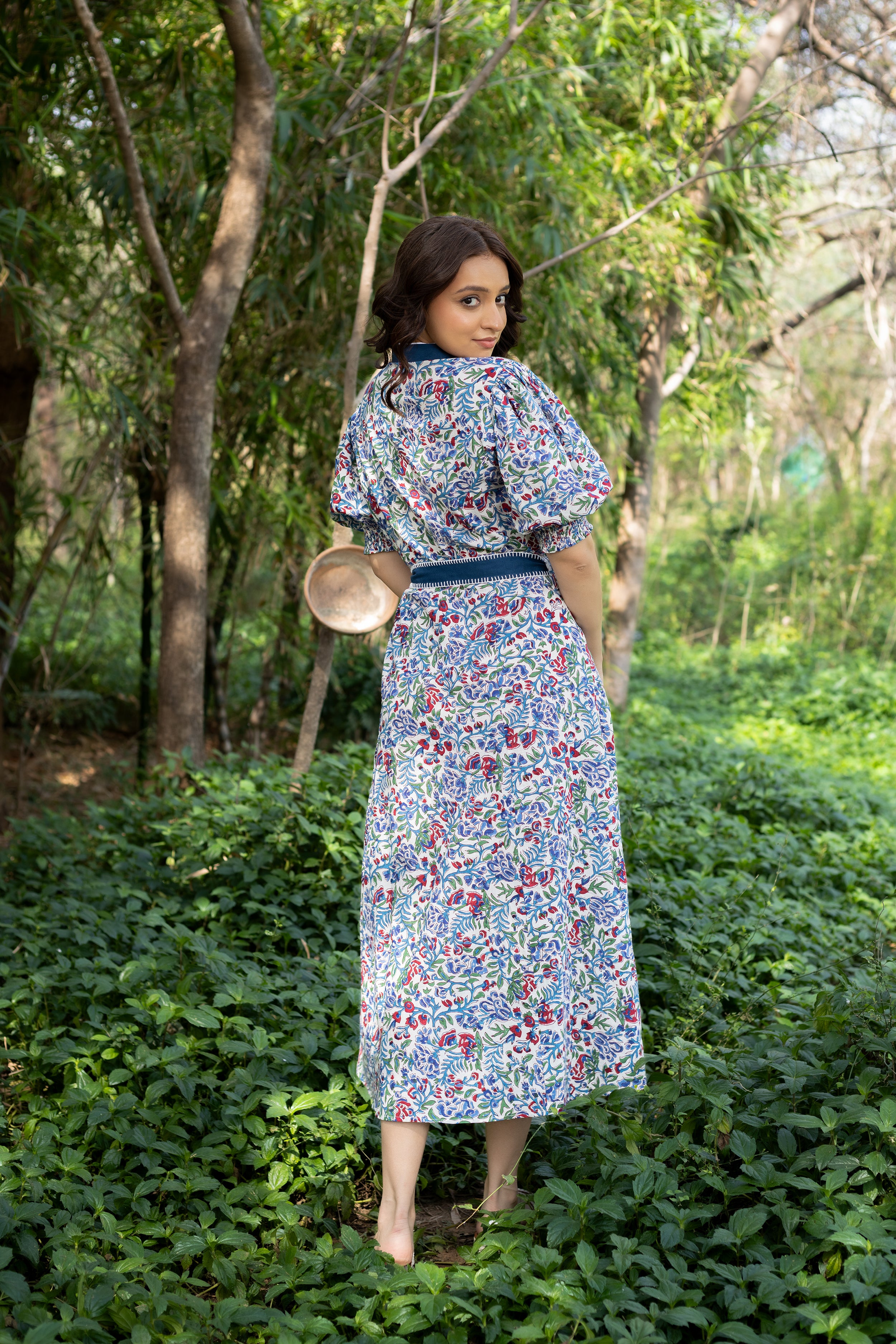Blue Lagoon Cotton Midi Dress