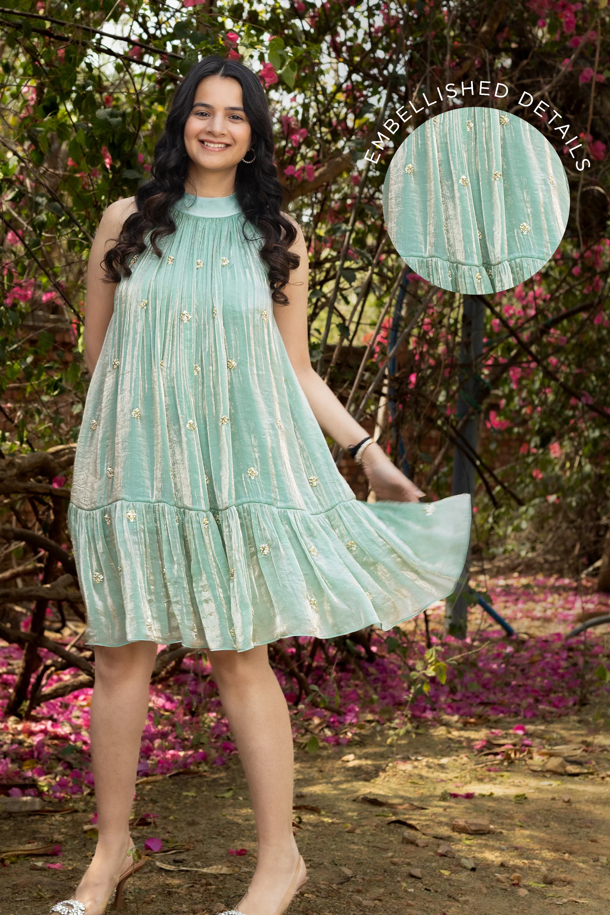 Aqua topaz mini dress