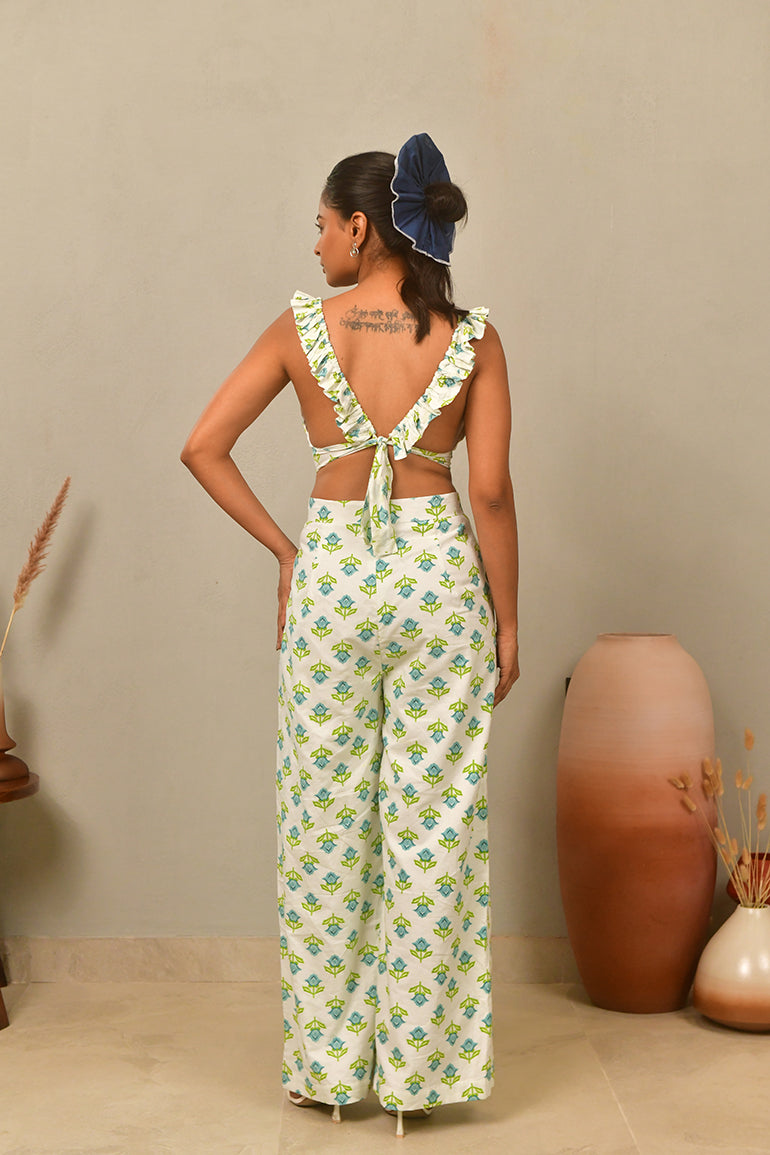 Teal Bloom Ruffle Set - Anasi