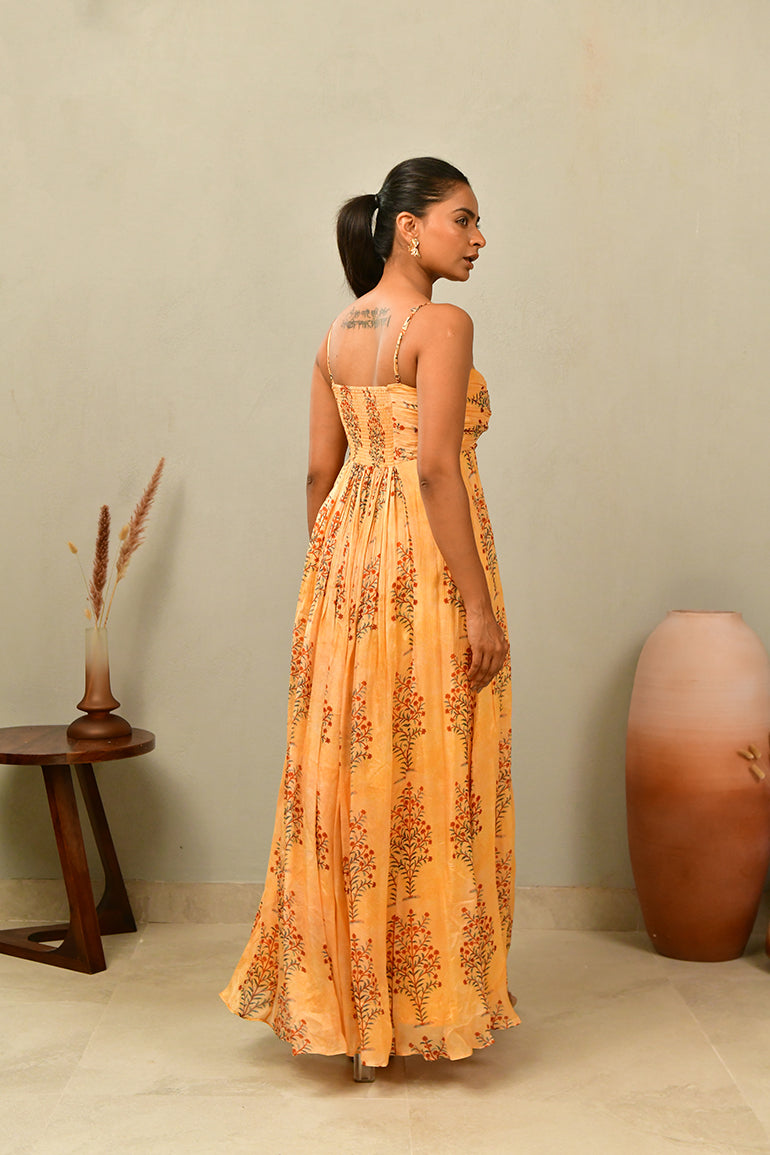 Golden Poppy Maxi Dress - Anasi
