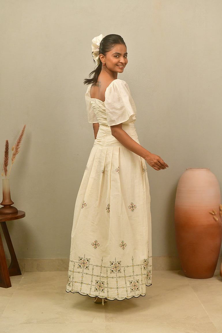 Ivory Meadow Maxi Dress - Anasi