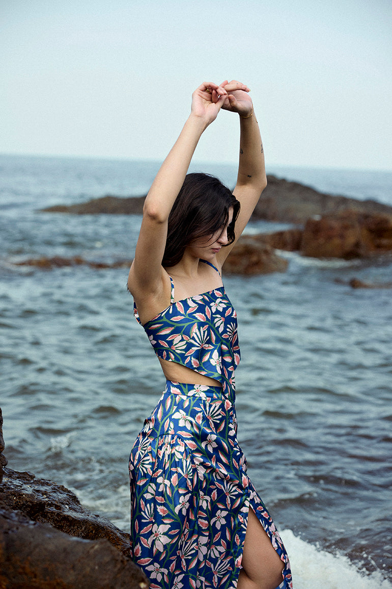 Eldora Relaxed Crop Top and Pleated Skirt Co-ord