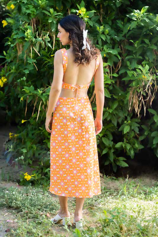 Orange Pop Skirt Set