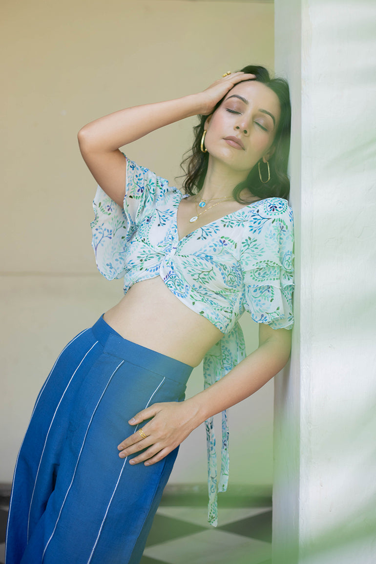 floral crop top - anasi